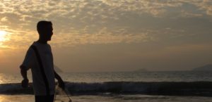 traditional fishing on the coast of Andaman Sea in Thailand