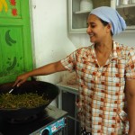 Staff preparing a healthy lunch for students at the Burmese Learning Center in Kuraburi