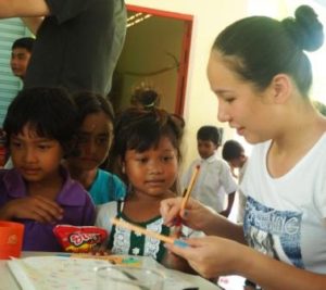 A volunteer at the Burmese Learning Center Kuraburi