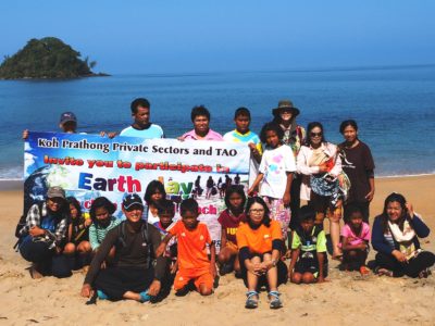 Beach clean up on Koh Phra Thong Thailand