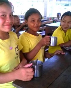 Soy milk project at Burmese Learning Center Kuraburi