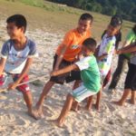 Playing games on Children's day in Ban Talae Nok, Thailand