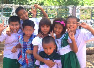 Happy children attending the Burmese Learning Center in Kuraburi, Phang Nga, Thailand