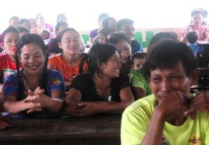 Happy parents at the parent-teacher meeting at the Burmese Learning Center Kuraburi