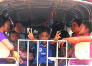 Families on the school truck to the Burmese Learning Center Kuraburi