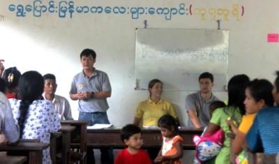 A parent-teacher meeting at the Burmese Learning Center Kuraburi