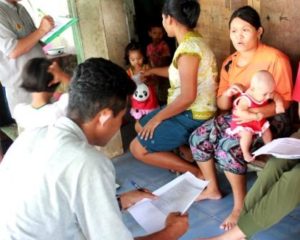 Burmese Learning Center Kuraburi - conducting a parent survey in the community